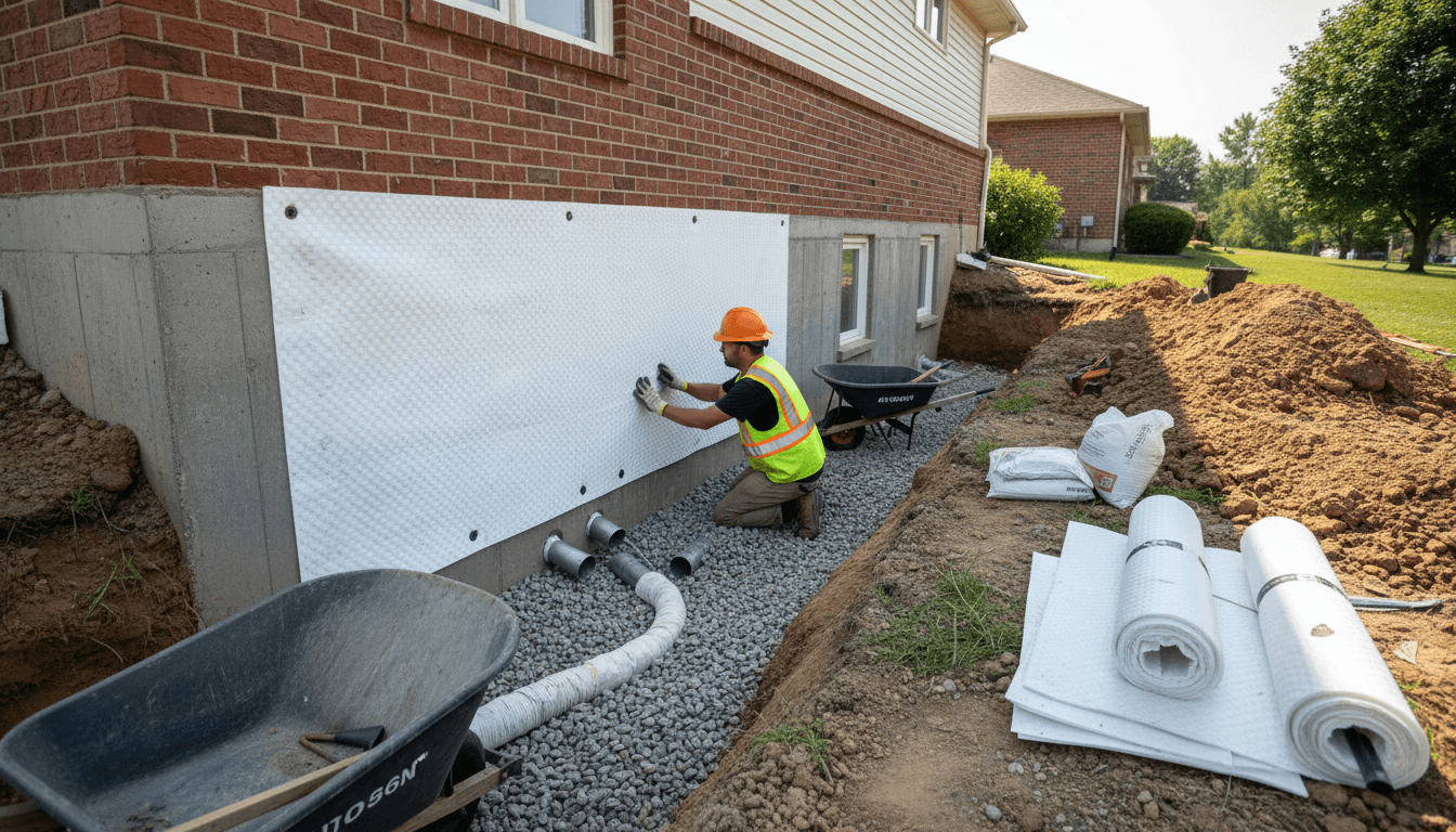 Professional waterproofing and drainage installation